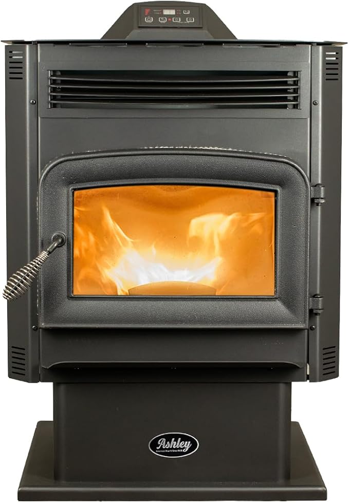 ASHLEY 1700 SQ FT PEDESTAL PELLET STOVE 90 LB HOPPER