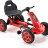 VEVOR Kids Pedal Go Kart, 4 Wheel Off-Road Pedal Go Cart Ride On Toy for Kids, Steering Wheel, Adjustable Seat, Non-Slip Big Wheels, Outdoor Racer Ride On Pedal Car for Boys & Girls Ages 3-8, Red - Image 3