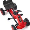 VEVOR Kids Pedal Go Kart, 4 Wheel Off-Road Pedal Go Cart Ride On Toy for Kids, Steering Wheel, Adjustable Seat, Non-Slip Big Wheels, Outdoor Racer Ride On Pedal Car for Boys & Girls Ages 3-8, Red - Image 2