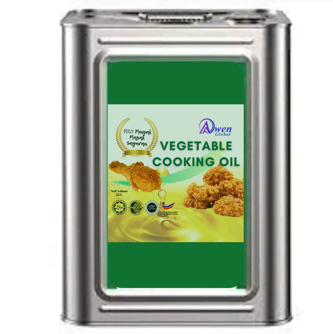 Hot Selling Malaysian Palm Olein Oil Quality Supplier’s Refined Vegetable Oil Can Halal Cooking Frying Baking Bakery CP10